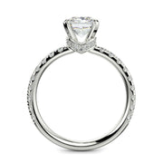 Sylvie Radiant Cut Pave Hidden Halo 4 Prong Claw Set Engagement Ring Setting - Nivetta